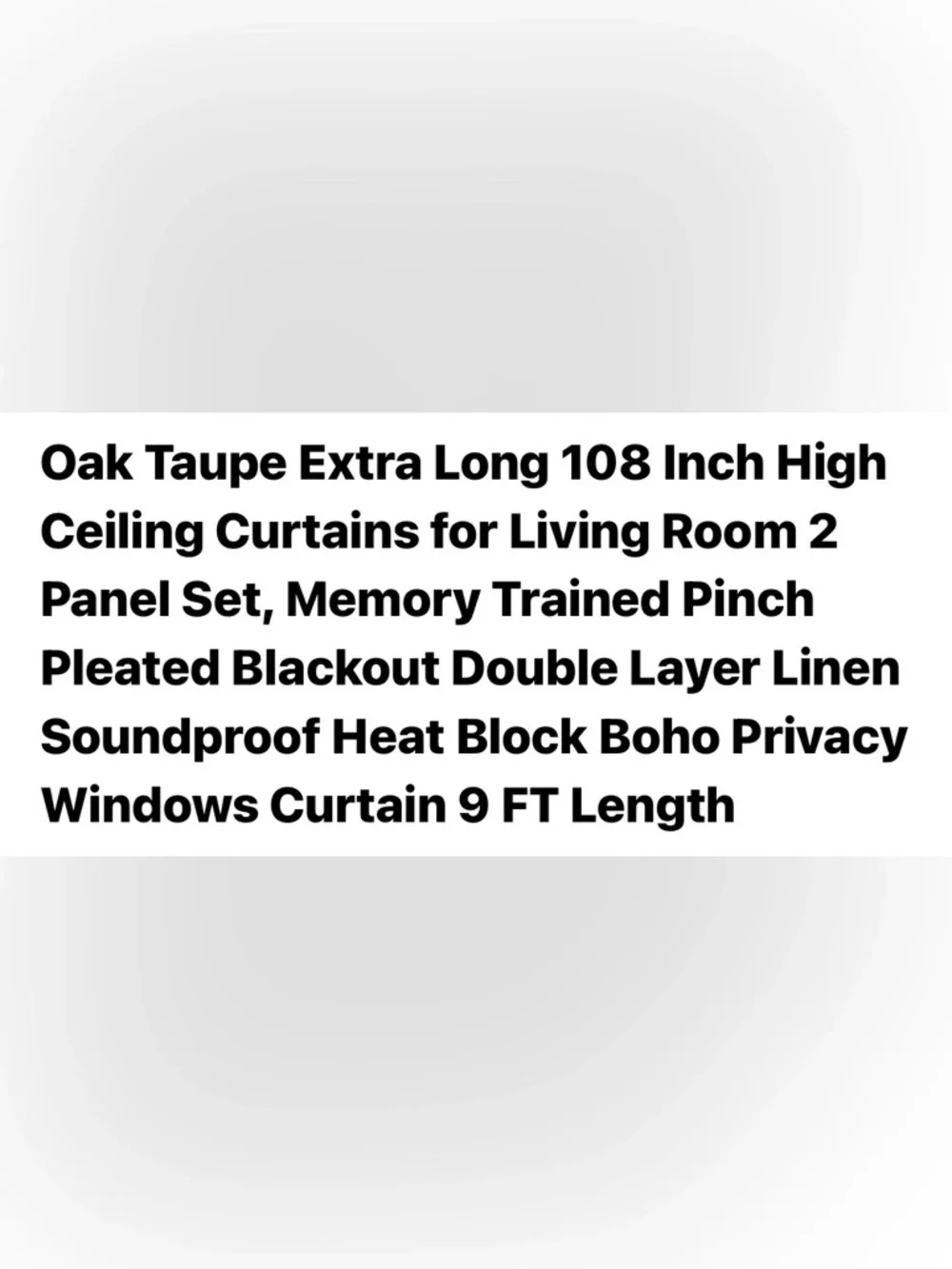 40”X 108 2 panels Oak Taupe light blocking memory Pleated Curtains